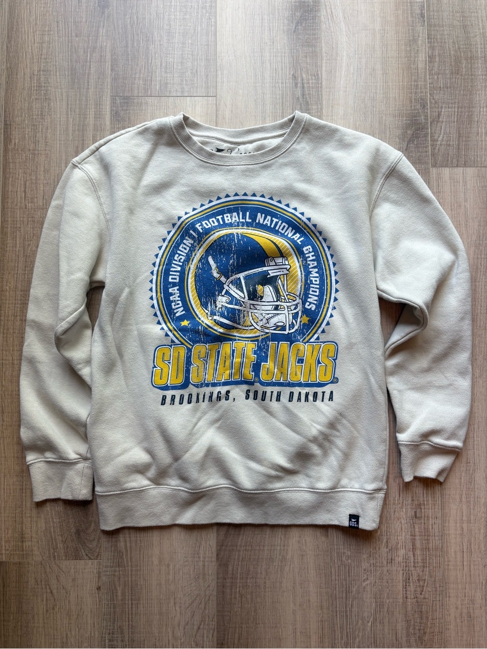 SD State Jacks Beige Graphic Crewneck Sweatshirt - Men's